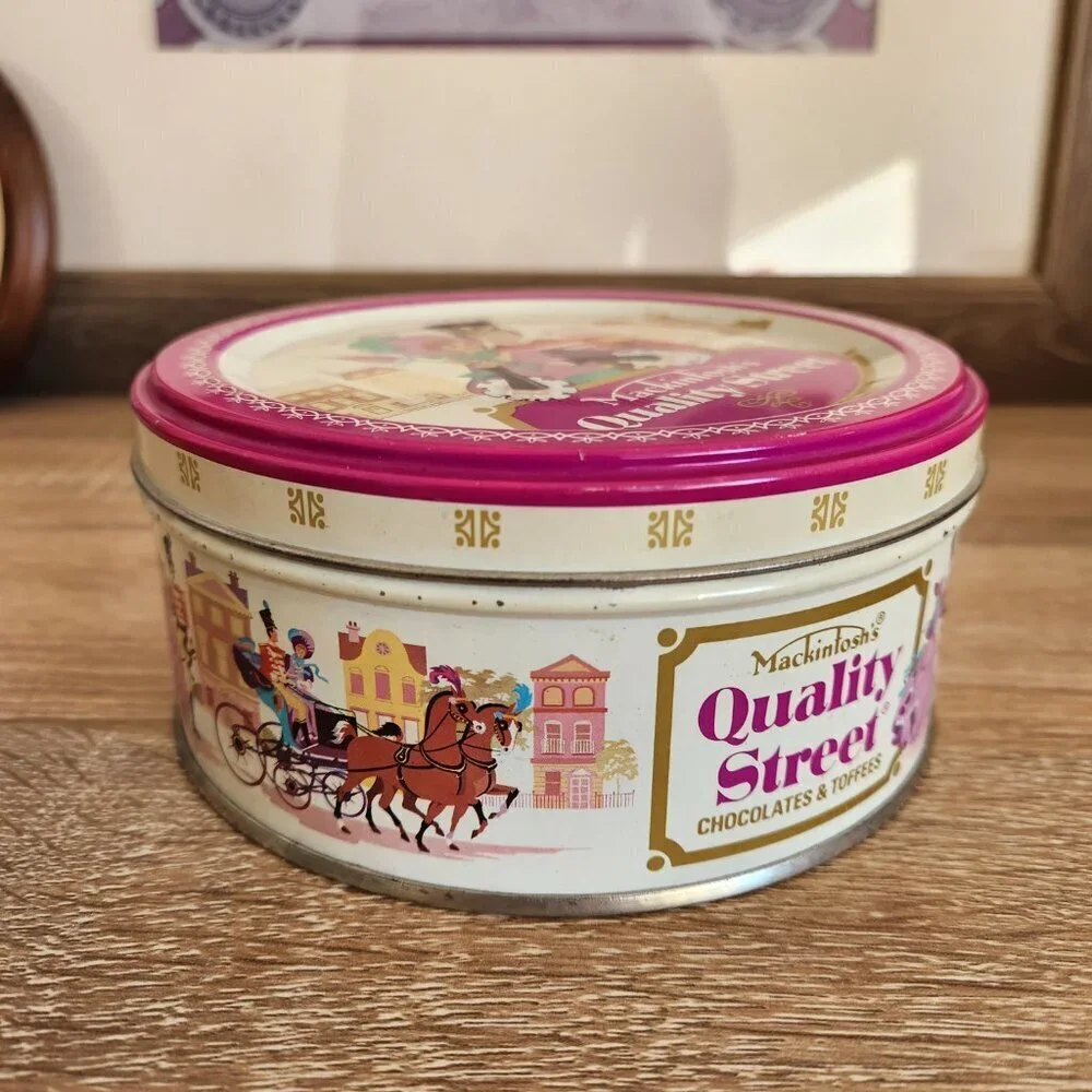 Vintage Mackintosh's Quality Street Chocolate & Toffees Metal Tin Can